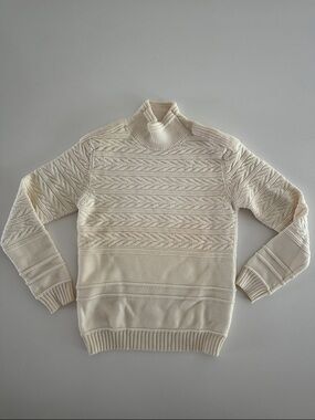 RAF SIMONS Cream Crewneck Wool Sweater
